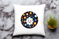 Cute Star Cloud Clipart Sublimation PNG Product Image 3