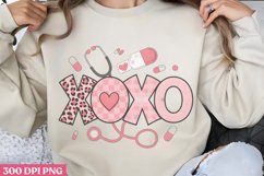 XOXO PNG, Valentine Nurse Sublimation PNG Product Image 1