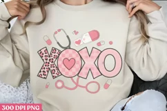 XOXO PNG, Valentine Nurse Sublimation PNG Product Image 1