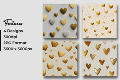 Golden Hearts Digital Paper Pattern Product Image 3