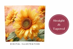 Cute Sunflowers Tumbler Wrap, Sunflowers Sublimation Design Product Image 3