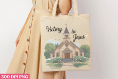 Victory In Jesus PNG, Retro Church Sublimation Product Image 1