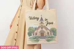 Victory In Jesus PNG, Retro Church Sublimation Product Image 1