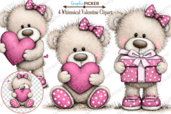 Whimsical Valentine Clipart, Valentine's Day PNG, Valentine Product Image 1