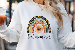 best mom ever PNG, Sunflower Mom Life Sublimation Product Image 1