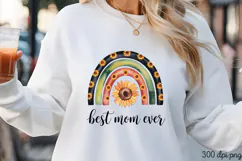 best mom ever PNG, Sunflower Mom Life Sublimation Product Image 1
