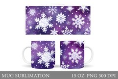 Snowflakes Mug Sublimation. Winter Mug Design Product Image 1