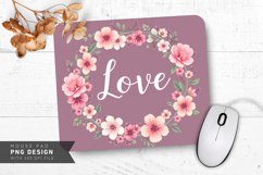 Floral Heart Wreath Mouse Pad PNG Design Product Image 1
