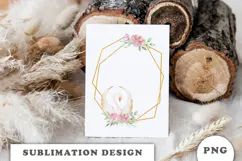 Watercolor White Swan with gold frame png Product Image 3