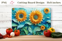 Paper Flowers Cutting Board, 3D Sunflowers Cutting Board Product Image 1