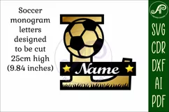 Football or Soccer Capital Monogram Letter L SVG Product Image 3