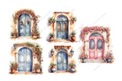 Watercolor Medirerranean Door Clipart Product Image 3