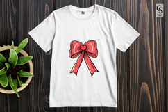 Red Heart Ribbon Bow Clipart Sublimation PNG Product Image 2