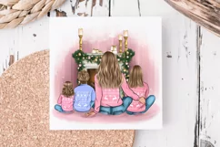 Christmas Family Look Clipart mom and kids Product Image 3