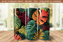 Tropical Leaves Tumbler Wrap | 20 oz tumbler wrap Product Image 1