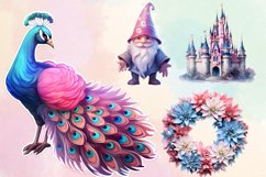 Pink Christmas Fairy Set Sublimation Clipart, Pink Christmas Product Image 4