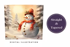 Christmas Tumbler Wrap, Christmas Snowman Sublimation Design Product Image 3