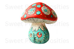 Mushrooms, Whimsical, Mixed Media, Ephemera, PNG, Clipart Product Image 3
