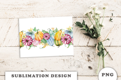 Watercolor Pumpkins seamless border png Product Image 3