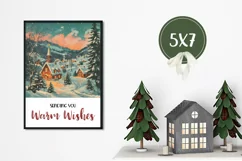 Christmas Village Greeting Cards, Vintage Christmas Cards Product Image 3
