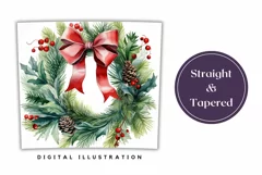 Christmas Tumbler Wrap, Watercolor Christmas Sublimation PNG Product Image 3