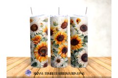 Watercolor Sunflowers 20 OZ Tumbler Sublimation design Product Image 3