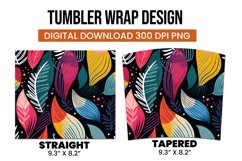 Abstract Shapes And Leaves Tumbler Wrap Sublimation Product Image 3