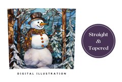Stained Glass Snowman Sublimation, Christmas Tumbler Wrap Product Image 3