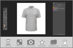 Button Shirt Mockup - Front View Product Image 3
