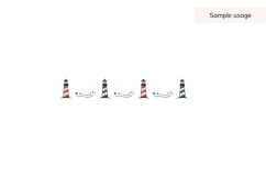 Seamless Nautical Lighthouse Border SVG Product Image 3