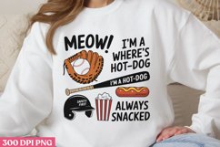 Meow! I&#039;m a Where&#039;s PNG, Baseball Mama Sublimation PNG Product Image 1
