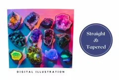 Gemstones Tumbler Wrap Design, Neon Tumbler Sublimation Product Image 3