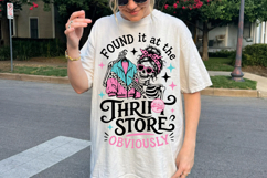 Thrifting Skeleton PNG, Funny Thrift Store Lover Retro Product Image 3
