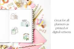 Pastel Ghost Financial Stickers: Kawaii Budget Planner PNG Product Image 3