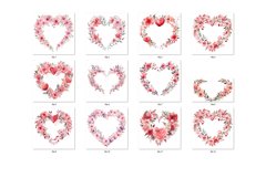 Valentines wreath watercolor hearts Product Image 4