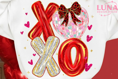 XOXO Valentine PNG, Red Heart Coquette Design, Valentines Product Image 3