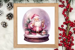 Santa Claus In Snow Globe Clipart Sublimation, Christmas SVG Product Image 3