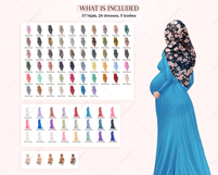 Pregnant Muslim Woman Clipart Portrait Creator Product Image 3