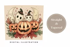 Vintage Halloween Tumbler, Spooky Pumpkins Sublimation Product Image 3