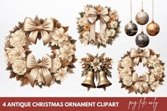 Antique Christmas Ornament Clipart Sublimation Product Image 1