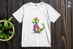 Cute Dinosaur Wearing Scarf Clipart Sublimation PNG Product Image 3
