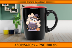 Cute Christmas Ghost in Witch Cauldron PNG Product Image 3
