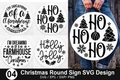 Christmas Round Sign Design - Christmas Door Sign Product Image 1
