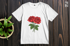 Hand-Drawn Red Rose Bouquet Clipart Sublimation PNG Product Image 2