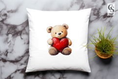 Valentine Teddy Bear Clipart PNG Product Image 3