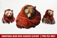 Christmas Bear With Scarves Clipart Product Image 1