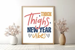 Thick thighs new year vibes SVG, Happy New Year SVG Product Image 3