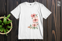 Watercolor Pink Floral Border Clipart Sublimation PNG Product Image 3