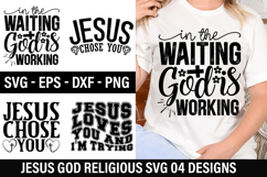 Jesus God Religious SVG Design - In the Waiting God is Worki Product Image 1