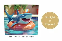 Funny Shark Tumbler Wrap Design, 3D Tumbler Sublimation Product Image 3